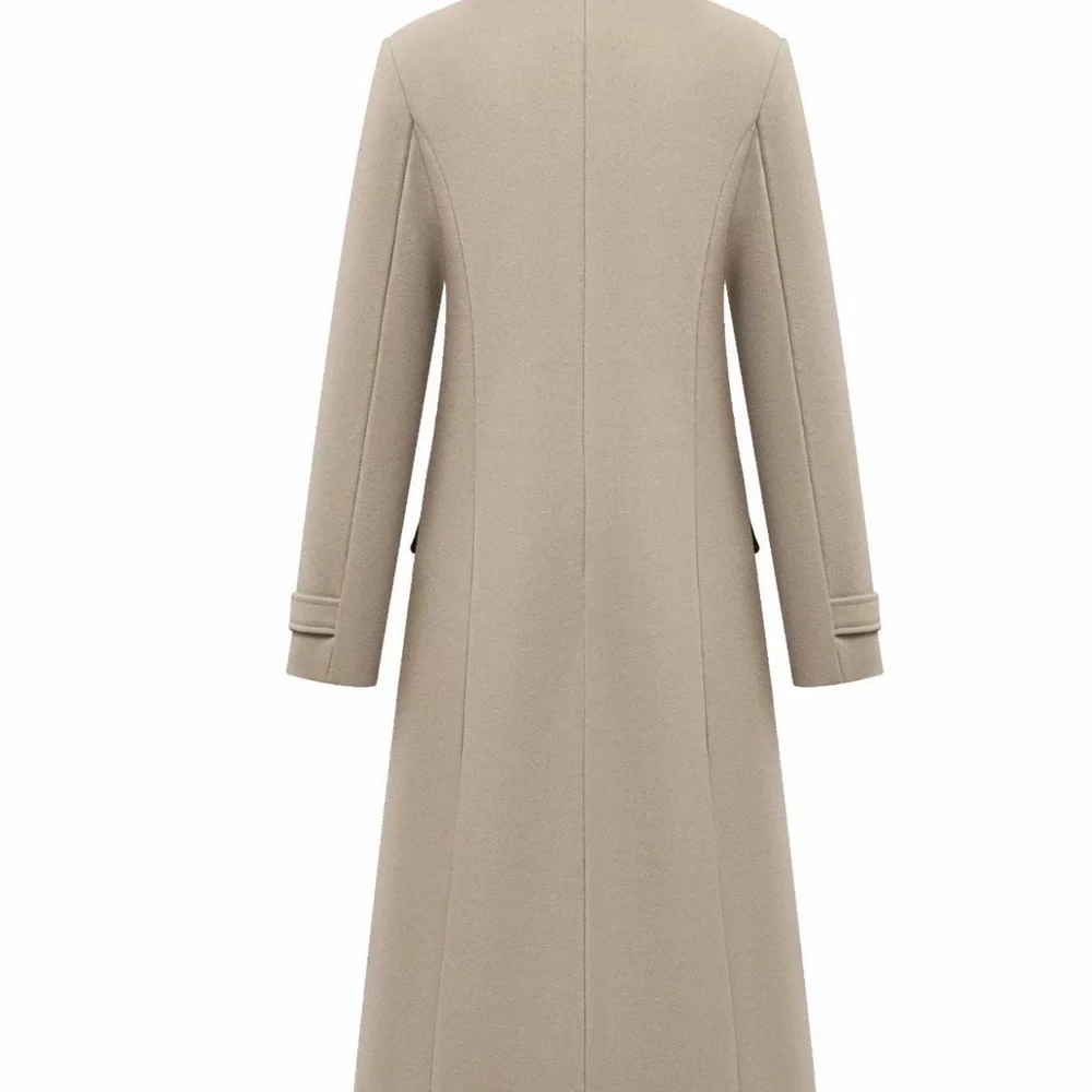 Stylish Beige Double-Breasted Trench Coat - Picture 3 of 6